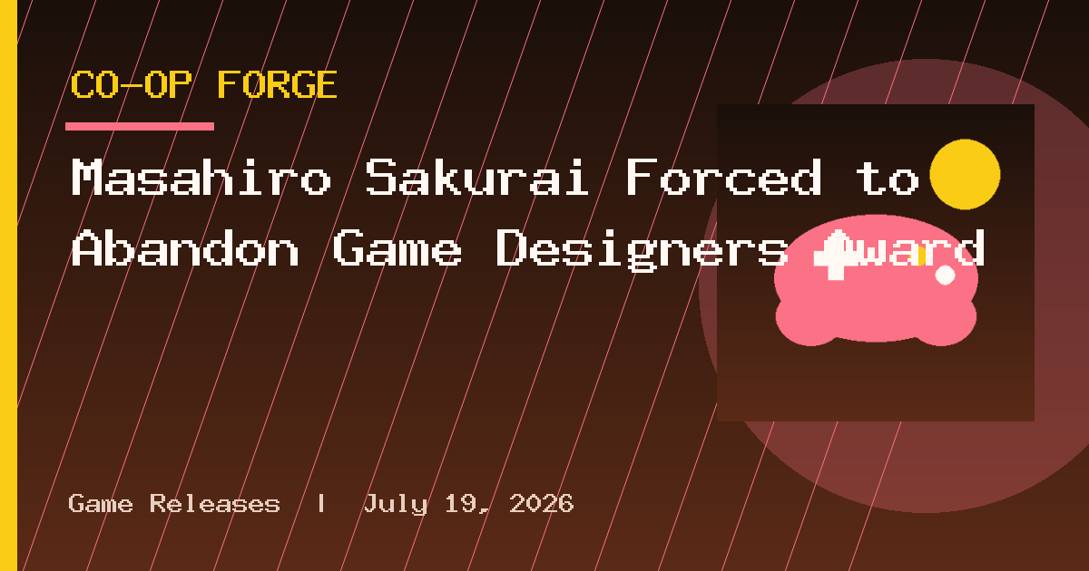 Masahiro Sakurai Forced to Abandon Game Designers Award
